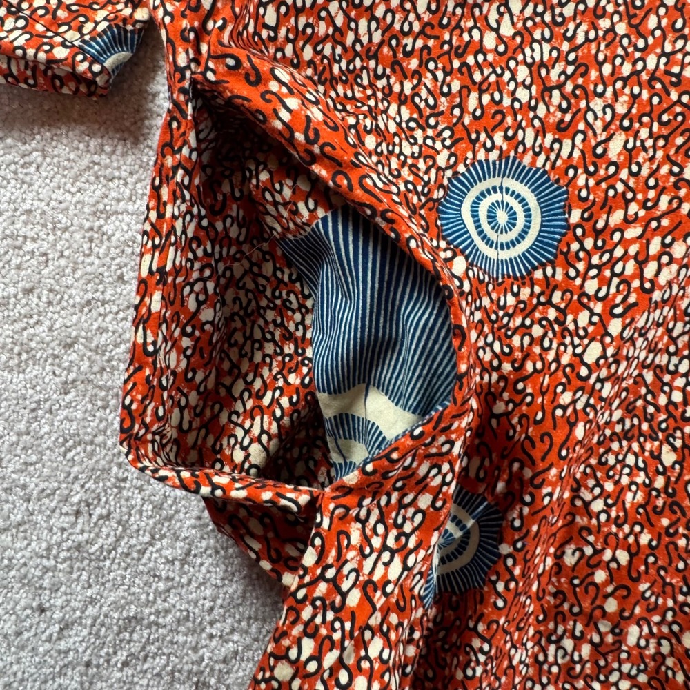 Maison Chateau Rouge Paris African Wax Print Longline Shirt Dress Womens Small - Picture 8 of 8